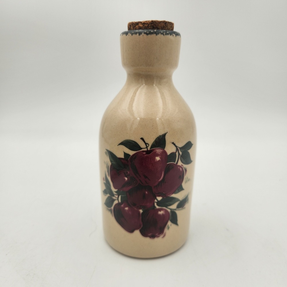 Home & Garden Party Ltd 2002 Apple Stoneware Bottle Cruet with Cork Stopper